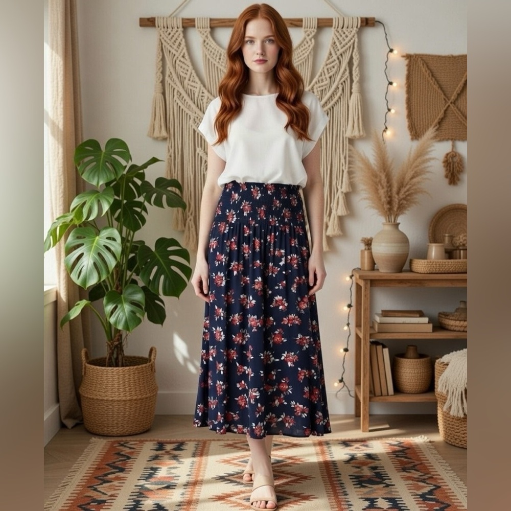 Susina Floral Long Skirt Size Small